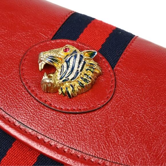 Authentic Gucci Navy Red Rhinestone Chain Shoulder Bag - Picture 3 of 7